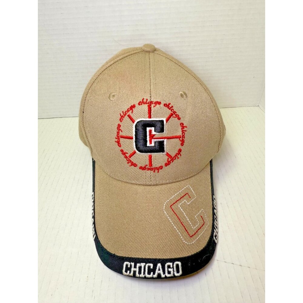 Chicago Baseball Cap Beige Embroidered “C” Logo Adjustable Hat One Size Fits All
